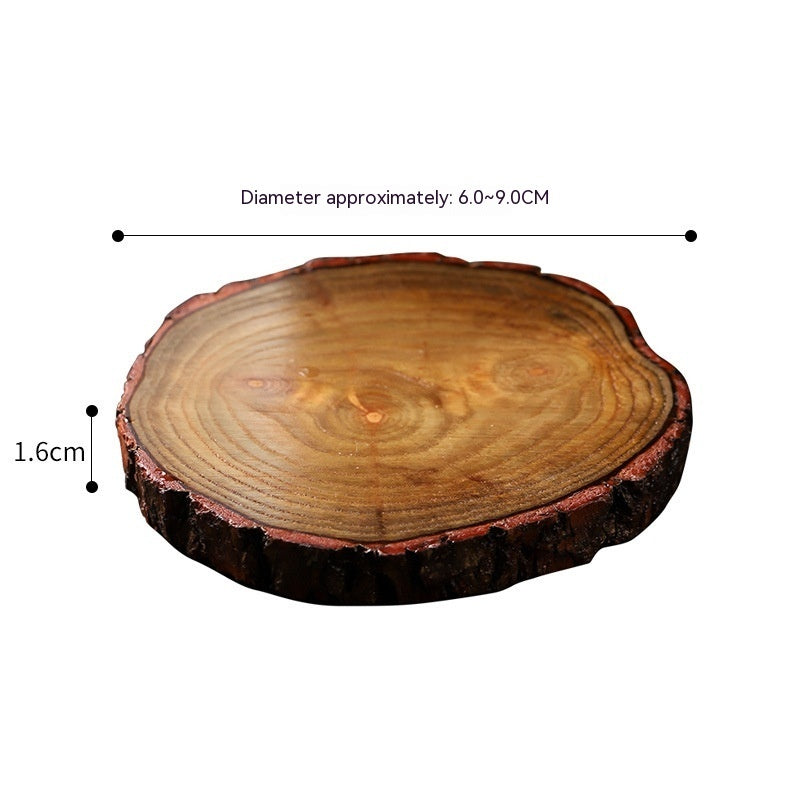 Circular Natural Wooden Pile Thermal Insulation Dining Table Anti-skid Mat